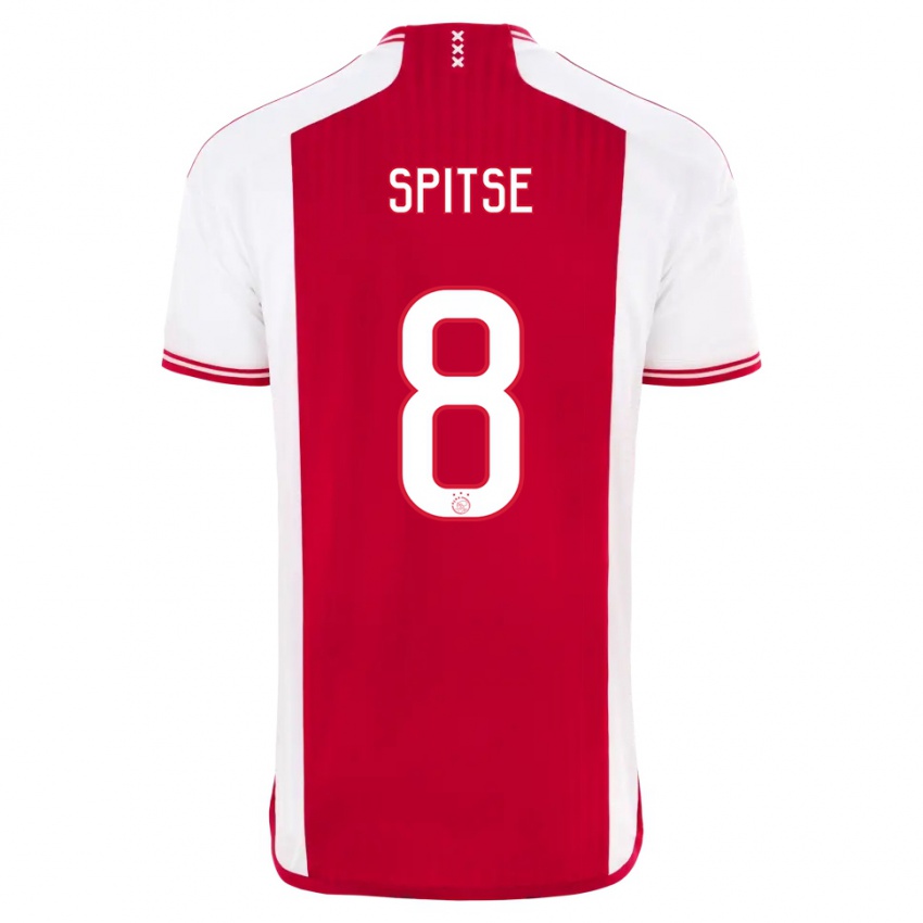 Mænd Sherida Spitse #8 Rød Hvid Hjemmebane Spillertrøjer 2023/24 Trøje T-Shirt