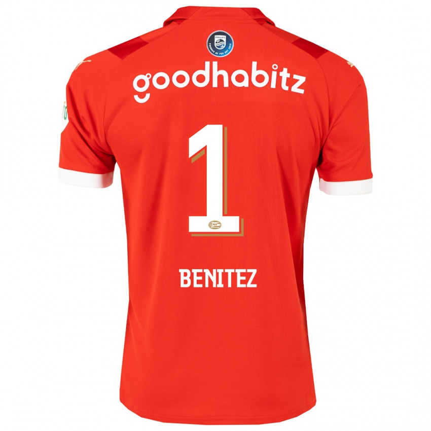 Mænd Walter Benitez #1 Rød Hjemmebane Spillertrøjer 2023/24 Trøje T-Shirt
