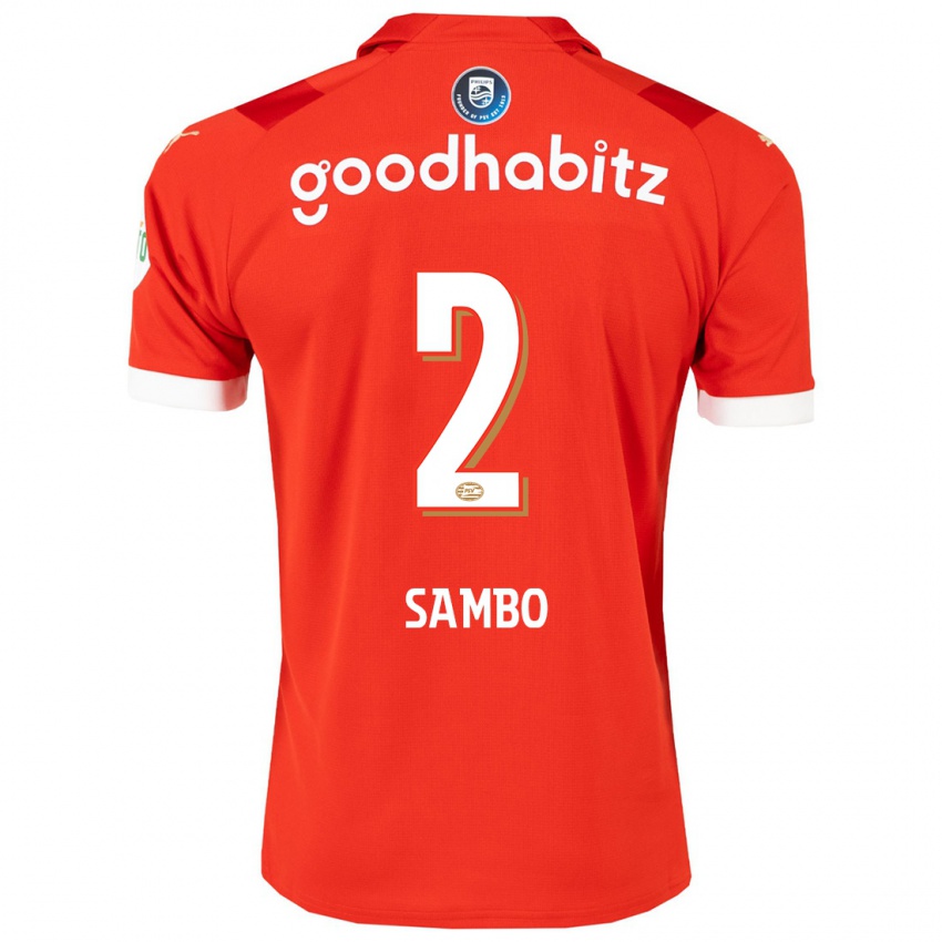 Mænd Shurandy Sambo #2 Rød Hjemmebane Spillertrøjer 2023/24 Trøje T-Shirt