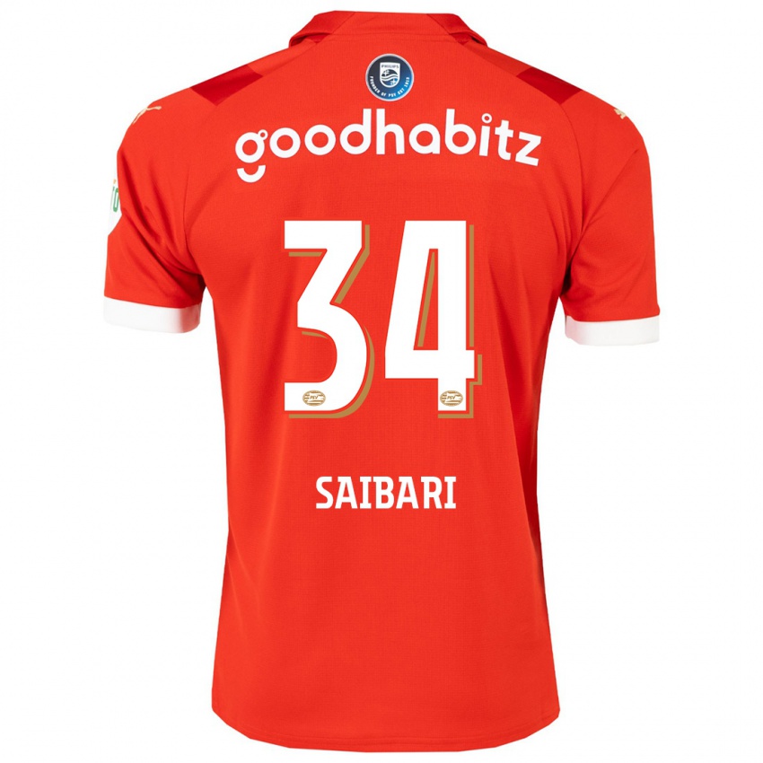 Mænd Ismael Saibari #34 Rød Hjemmebane Spillertrøjer 2023/24 Trøje T-Shirt