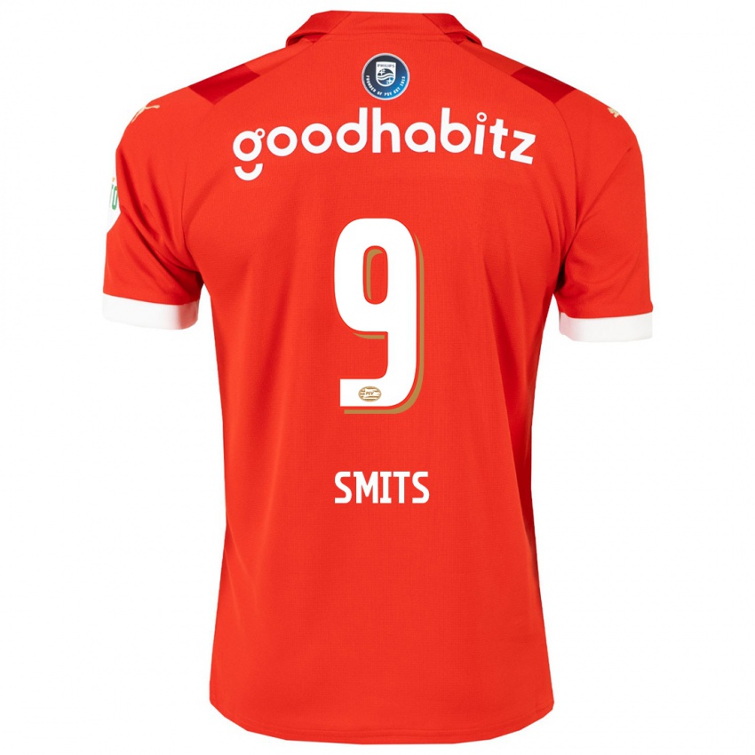 Mænd Joelle Smits #9 Rød Hjemmebane Spillertrøjer 2023/24 Trøje T-Shirt