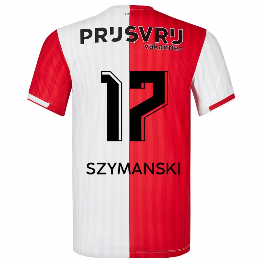 Mænd Sebastian Szymanski #17 Rød Hvid Hjemmebane Spillertrøjer 2023/24 Trøje T-Shirt