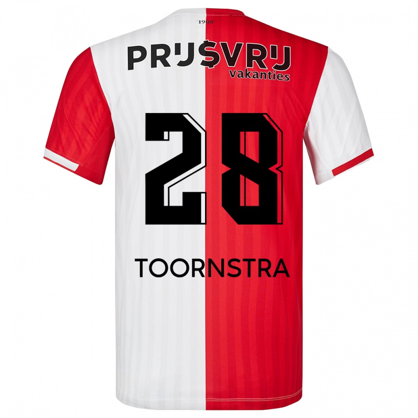 Mænd Jens Toornstra #28 Rød Hvid Hjemmebane Spillertrøjer 2023/24 Trøje T-Shirt