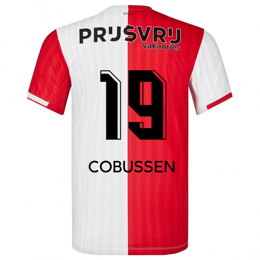 Mænd Sophie Cobussen #19 Rød Hvid Hjemmebane Spillertrøjer 2023/24 Trøje T-Shirt