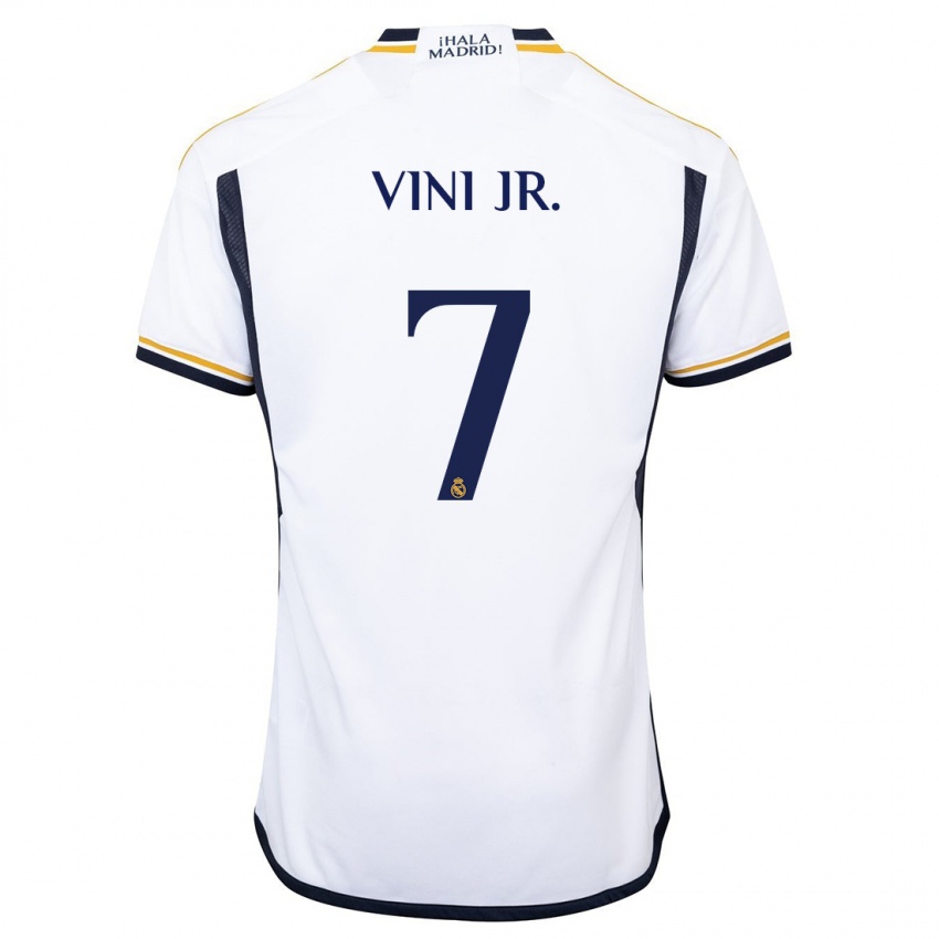 Mænd Vinicius Junior #7 Hvid Hjemmebane Spillertrøjer 2023/24 Trøje T-Shirt