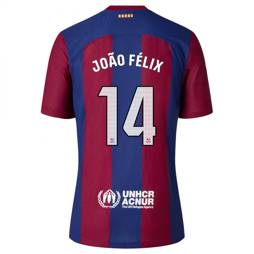 Mænd Joao Felix #14 Rød Blå Hjemmebane Spillertrøjer 2023/24 Trøje T-Shirt