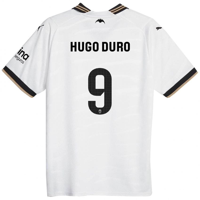 Mænd Hugo Duro #9 Hvid Hjemmebane Spillertrøjer 2023/24 Trøje T-Shirt