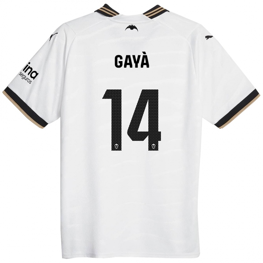 Mænd Jose Gaya #14 Hvid Hjemmebane Spillertrøjer 2023/24 Trøje T-Shirt