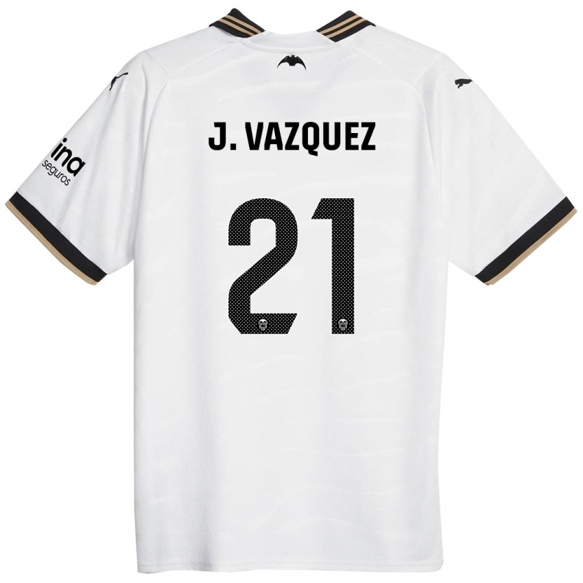 Mænd Jesus Vazquez #21 Hvid Hjemmebane Spillertrøjer 2023/24 Trøje T-Shirt