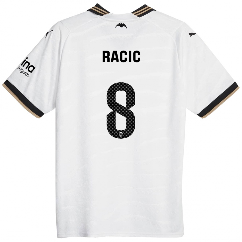 Mænd Uros Racic #8 Hvid Hjemmebane Spillertrøjer 2023/24 Trøje T-Shirt