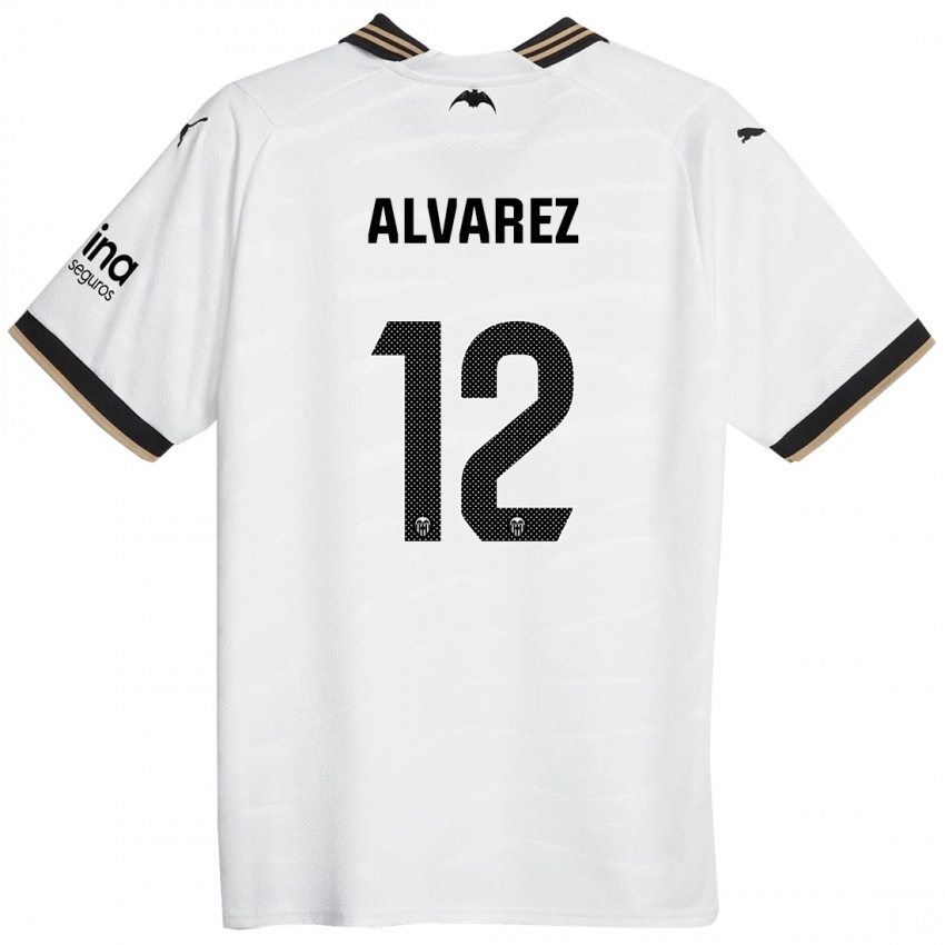 Mænd Sofia Alvarez #12 Hvid Hjemmebane Spillertrøjer 2023/24 Trøje T-Shirt