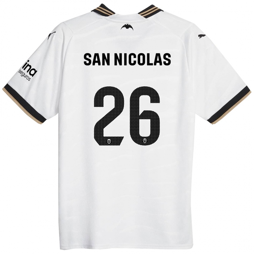 Mænd Olga San Nicolas #26 Hvid Hjemmebane Spillertrøjer 2023/24 Trøje T-Shirt