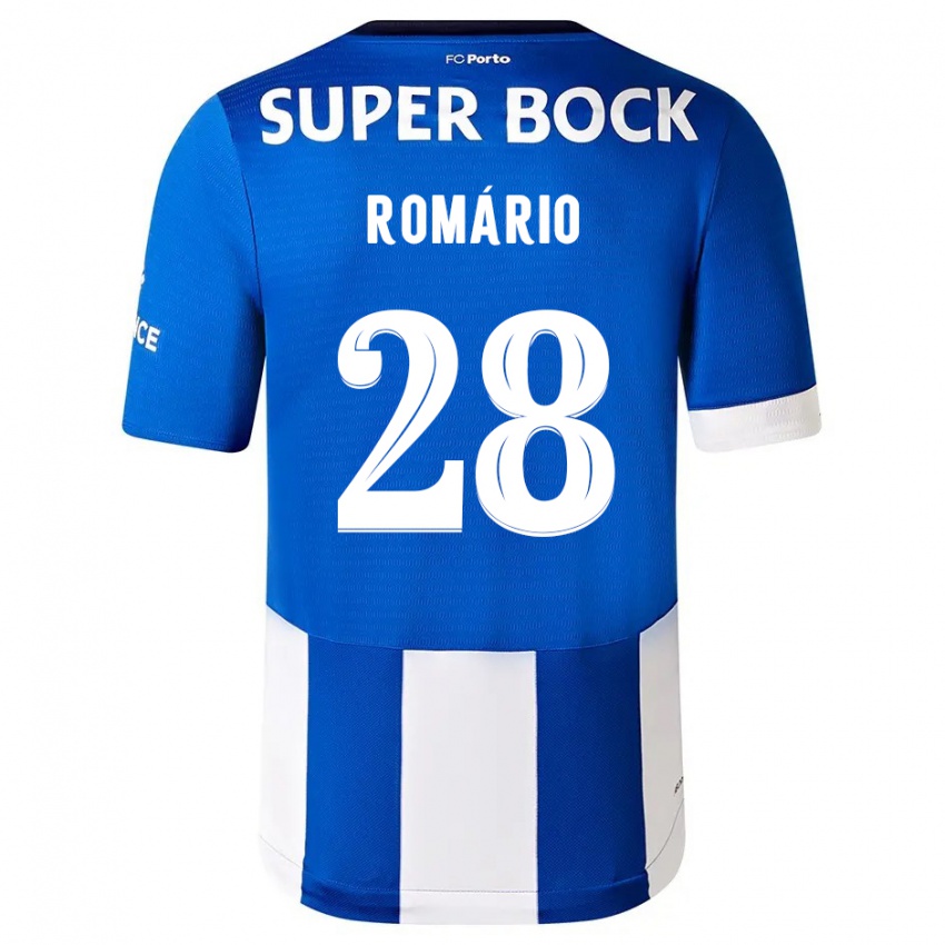 Mænd Romario Baro #28 Blå Hvid Hjemmebane Spillertrøjer 2023/24 Trøje T-Shirt