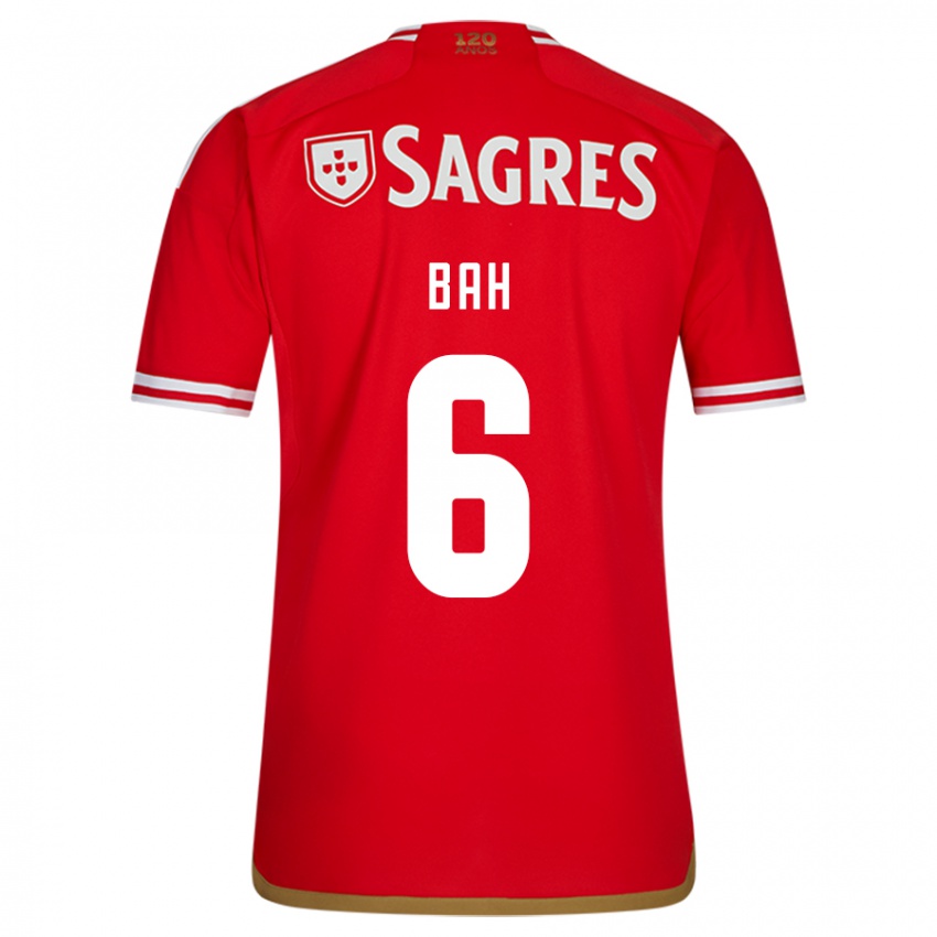 Mænd Alexander Bah #6 Rød Hjemmebane Spillertrøjer 2023/24 Trøje T-Shirt