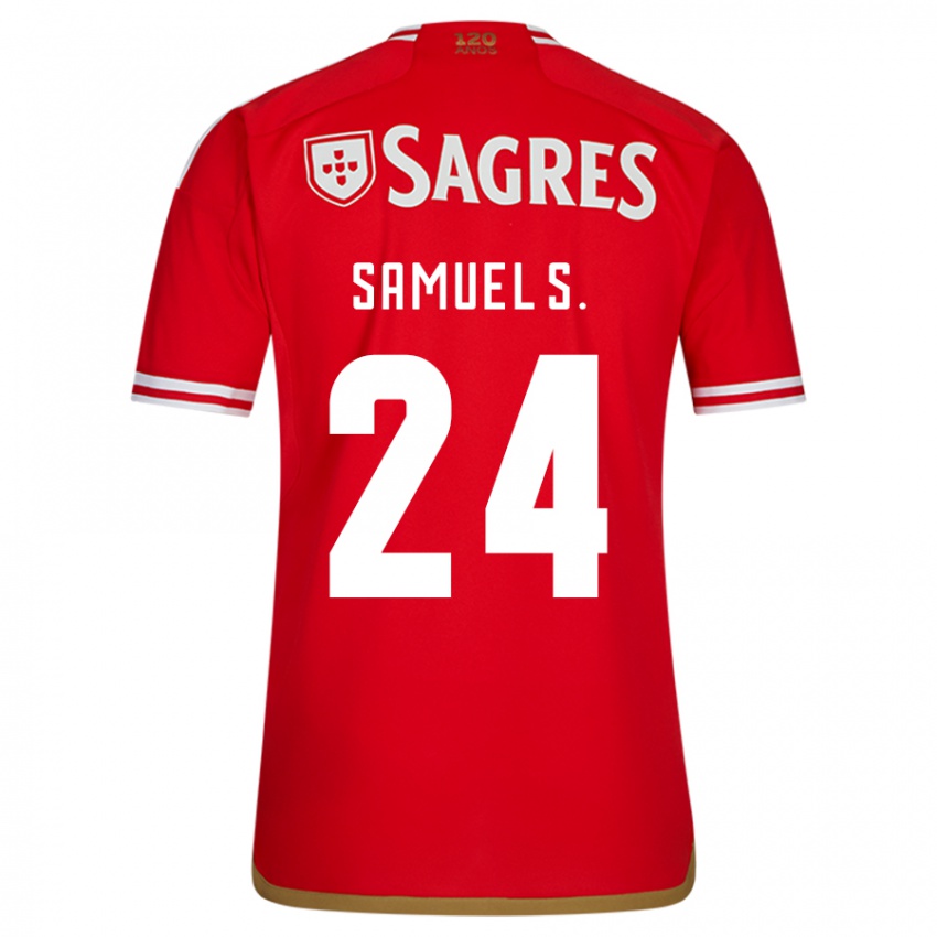 Mænd Samuel Soares #24 Rød Hjemmebane Spillertrøjer 2023/24 Trøje T-Shirt