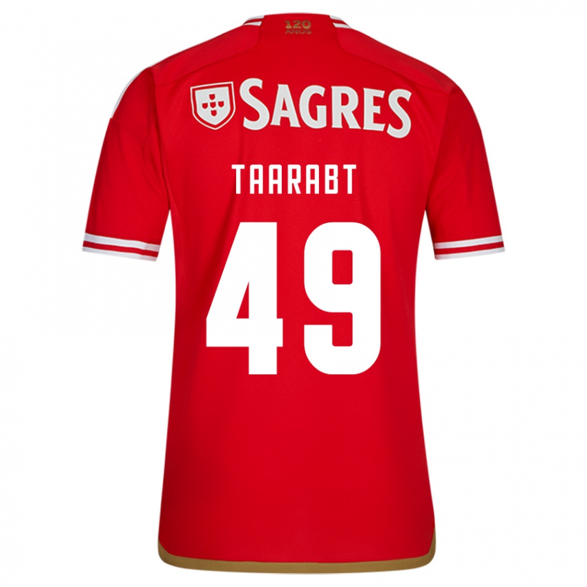 Mænd Adel Taarabt #49 Rød Hjemmebane Spillertrøjer 2023/24 Trøje T-Shirt