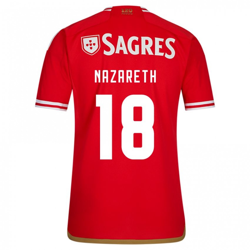 Mænd Kika Nazareth #18 Rød Hjemmebane Spillertrøjer 2023/24 Trøje T-Shirt