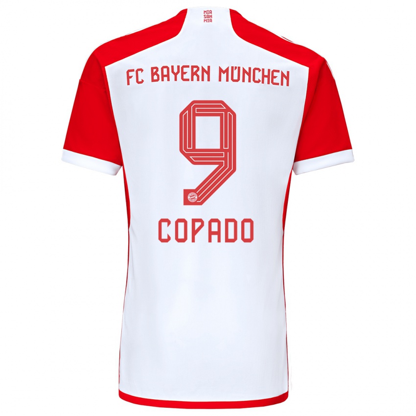 Mænd Lucas Copado #9 Rød Hvid Hjemmebane Spillertrøjer 2023/24 Trøje T-Shirt