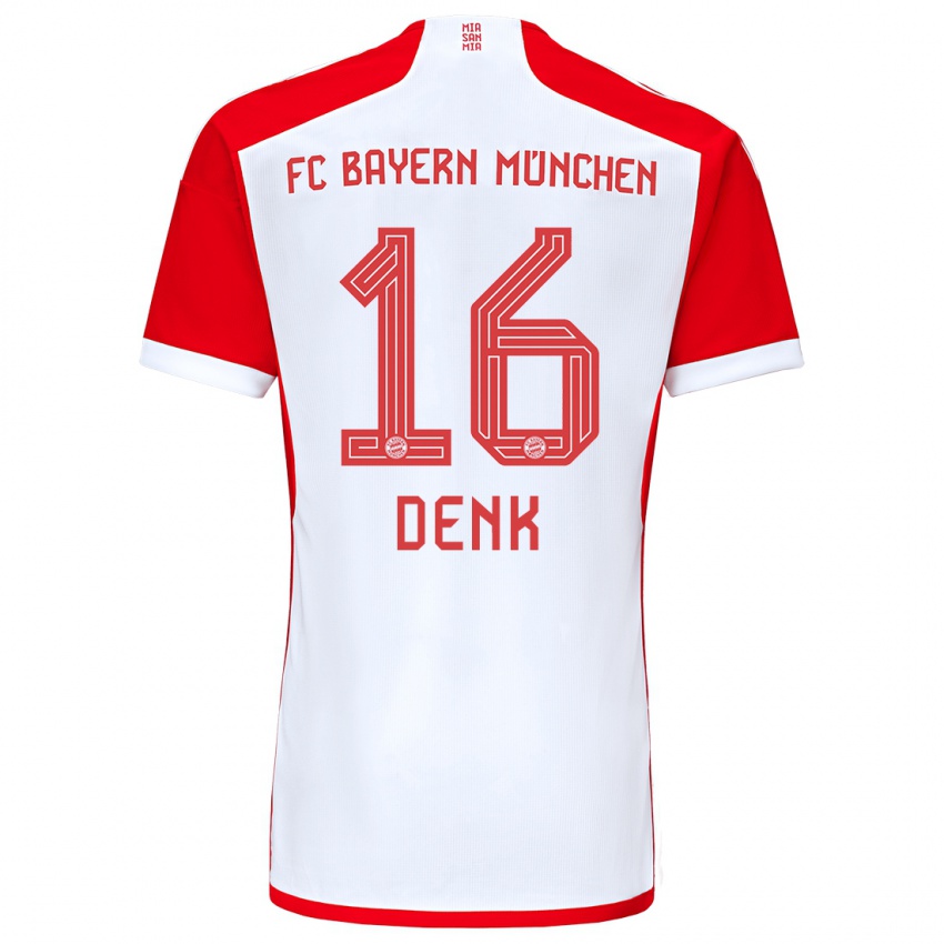 Mænd Luca Denk #16 Rød Hvid Hjemmebane Spillertrøjer 2023/24 Trøje T-Shirt