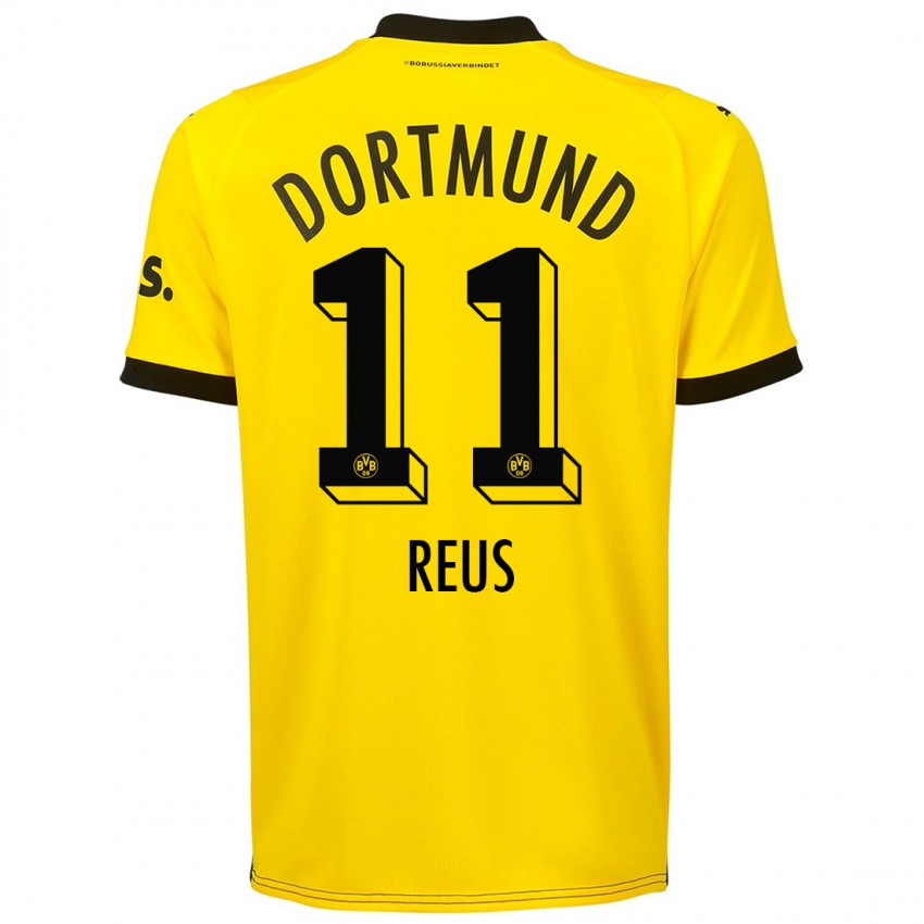 Mænd Marco Reus #11 Gul Hjemmebane Spillertrøjer 2023/24 Trøje T-Shirt