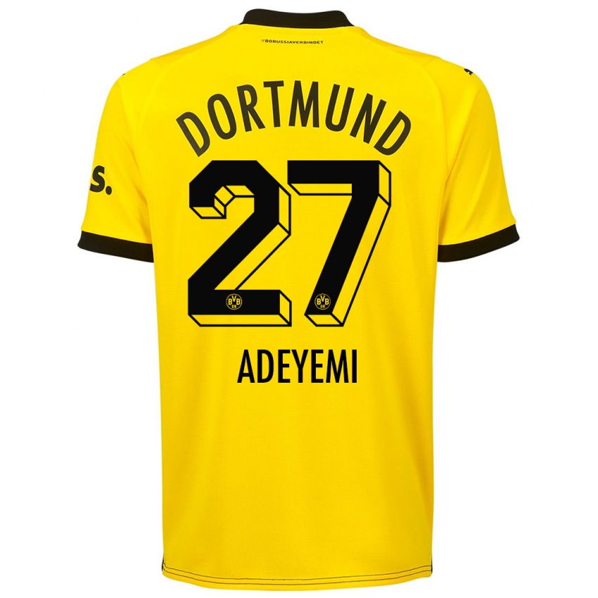 Mænd Karim Adeyemi #27 Gul Hjemmebane Spillertrøjer 2023/24 Trøje T-Shirt