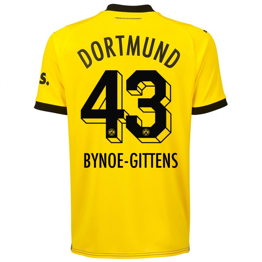 Mænd Jamie Bynoe-Gittens #43 Gul Hjemmebane Spillertrøjer 2023/24 Trøje T-Shirt