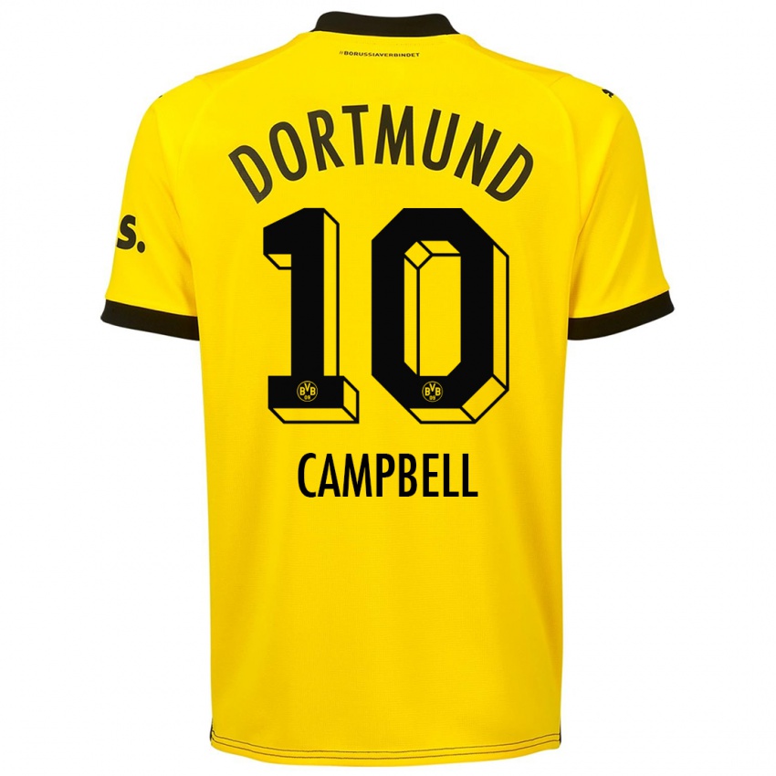 Mænd Cole Campbell #10 Gul Hjemmebane Spillertrøjer 2023/24 Trøje T-Shirt