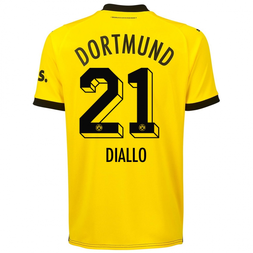 Mænd Ousmane Diallo #21 Gul Hjemmebane Spillertrøjer 2023/24 Trøje T-Shirt