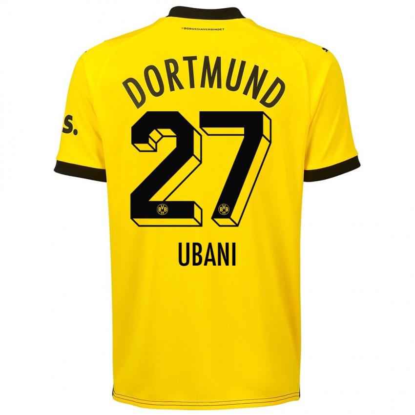 Mænd Marlon Ubani #27 Gul Hjemmebane Spillertrøjer 2023/24 Trøje T-Shirt