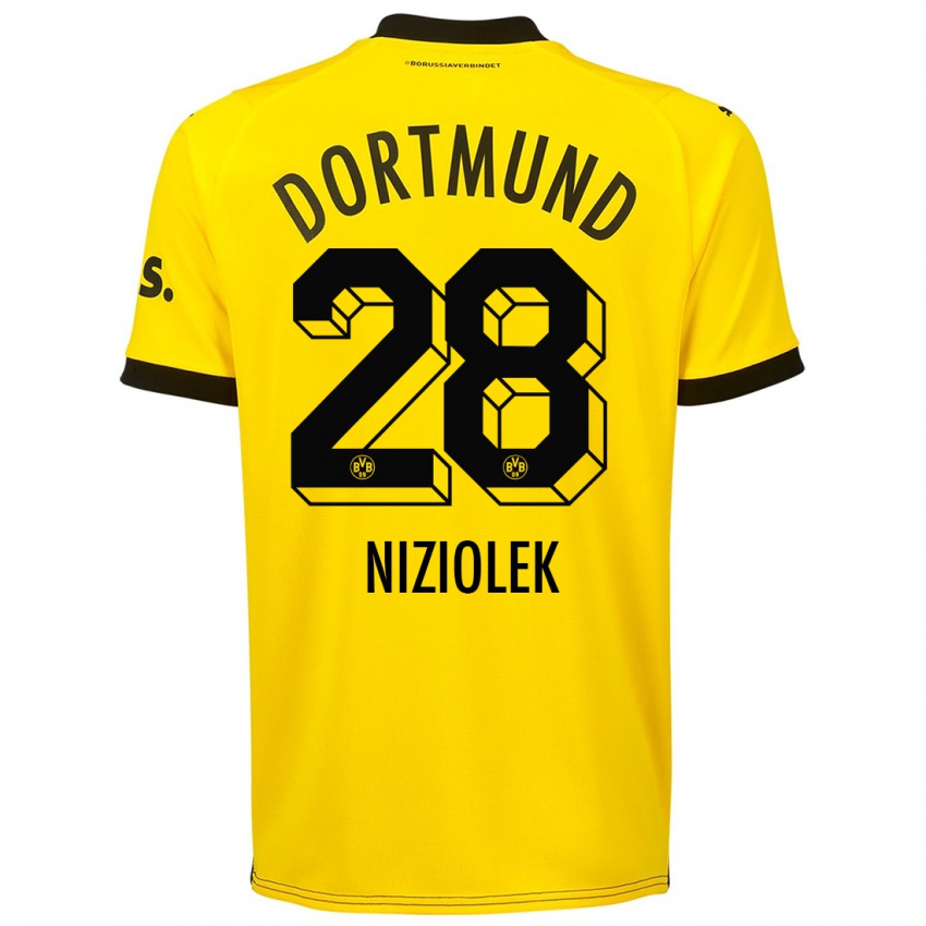 Mænd Alex Niziolek #28 Gul Hjemmebane Spillertrøjer 2023/24 Trøje T-Shirt