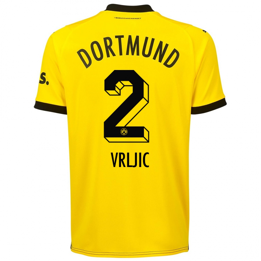 Mænd Daniel Vrljic #2 Gul Hjemmebane Spillertrøjer 2023/24 Trøje T-Shirt