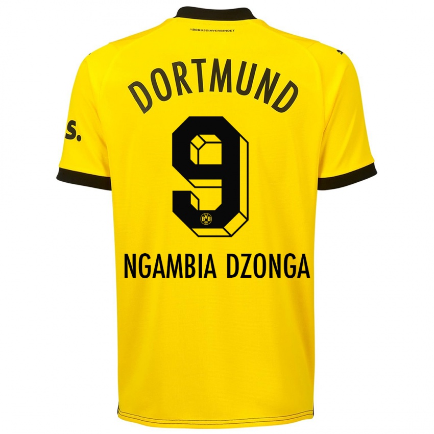 Mænd Diego Ngambia Dzonga #9 Gul Hjemmebane Spillertrøjer 2023/24 Trøje T-Shirt