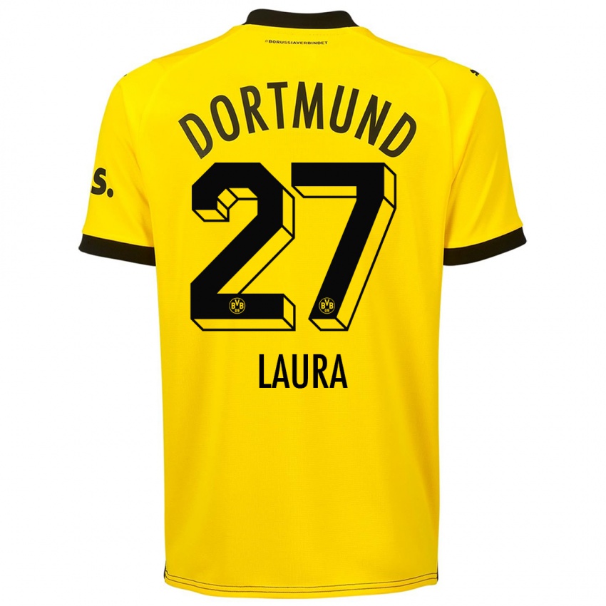 Mænd Van Der Heijden Laura #27 Gul Hjemmebane Spillertrøjer 2023/24 Trøje T-Shirt