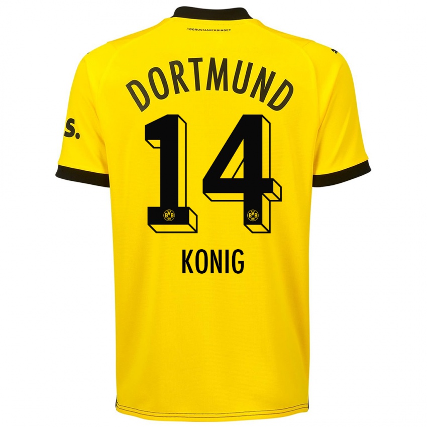 Mænd Raul Konig #14 Gul Hjemmebane Spillertrøjer 2023/24 Trøje T-Shirt