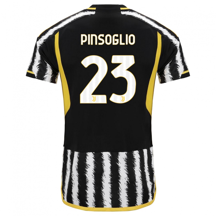 Mænd Carlo Pinsoglio #23 Sort Hvid Hjemmebane Spillertrøjer 2023/24 Trøje T-Shirt