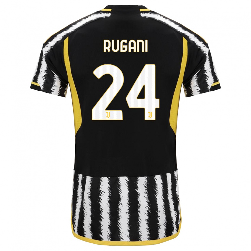 Mænd Daniele Rugani #24 Sort Hvid Hjemmebane Spillertrøjer 2023/24 Trøje T-Shirt