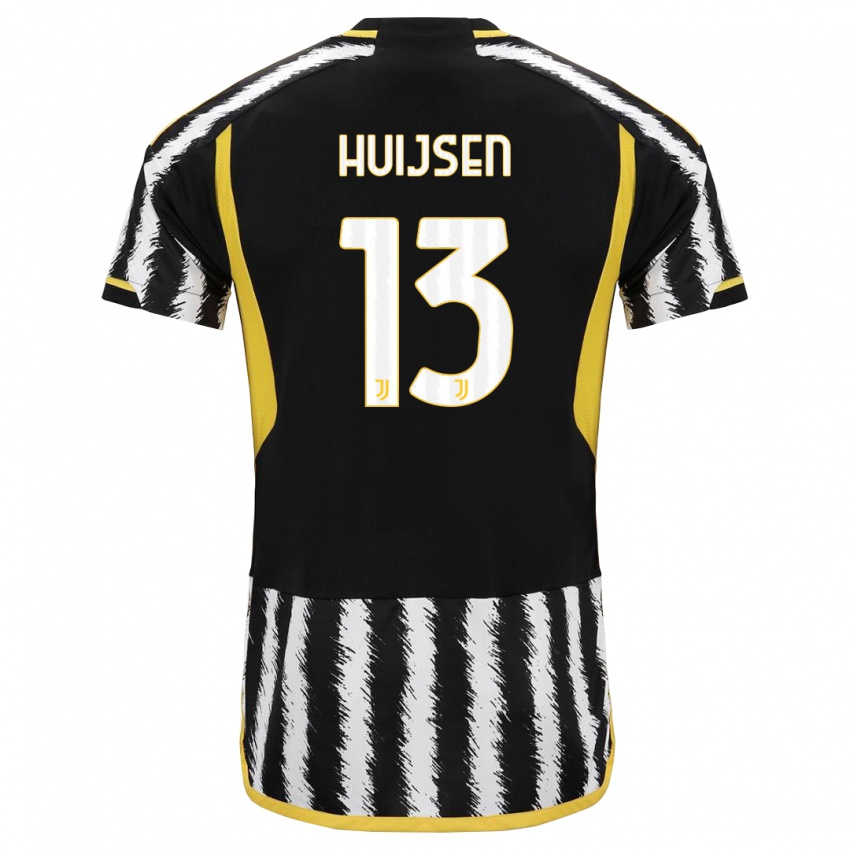 Mænd Dean Huijsen #13 Sort Hvid Hjemmebane Spillertrøjer 2023/24 Trøje T-Shirt