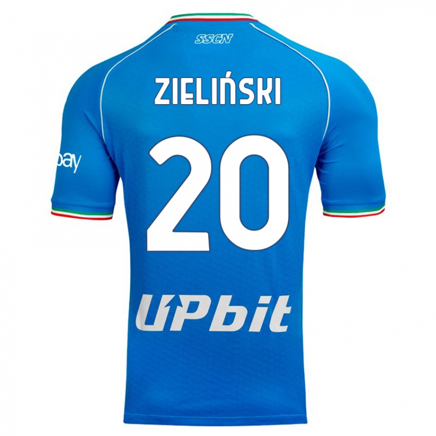 Mænd Piotr Zielinski #20 Himmelblå Hjemmebane Spillertrøjer 2023/24 Trøje T-Shirt