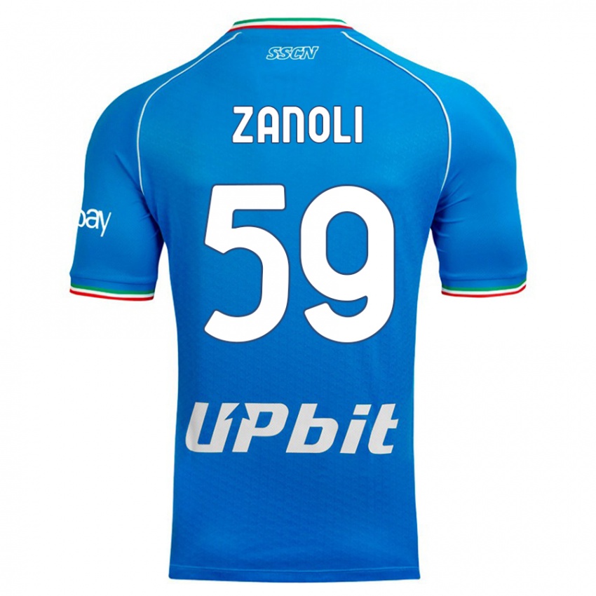 Mænd Alessandro Zanoli #59 Himmelblå Hjemmebane Spillertrøjer 2023/24 Trøje T-Shirt