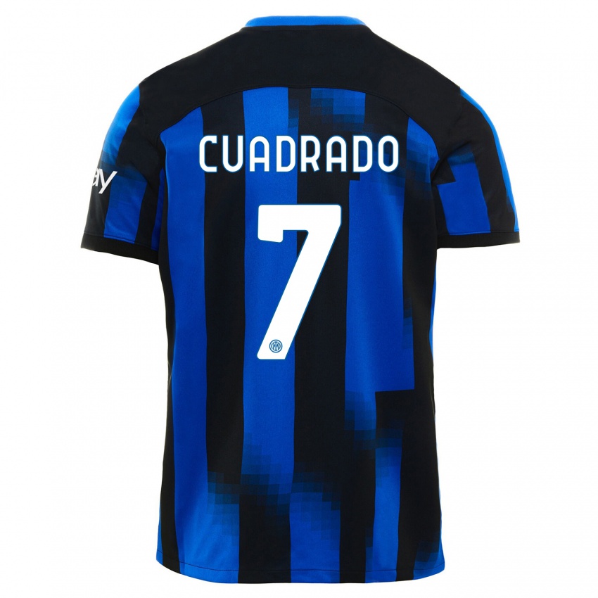 Mænd Juan Cuadrado #7 Sort Blå Hjemmebane Spillertrøjer 2023/24 Trøje T-Shirt