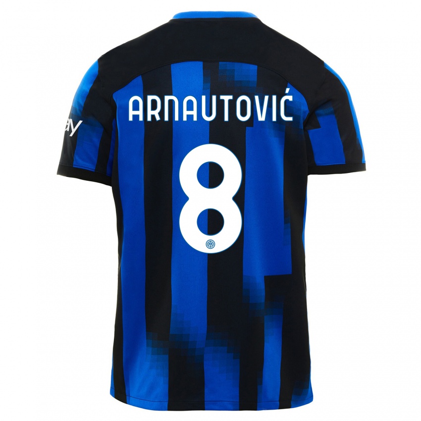 Mænd Marko Arnautovic #8 Sort Blå Hjemmebane Spillertrøjer 2023/24 Trøje T-Shirt