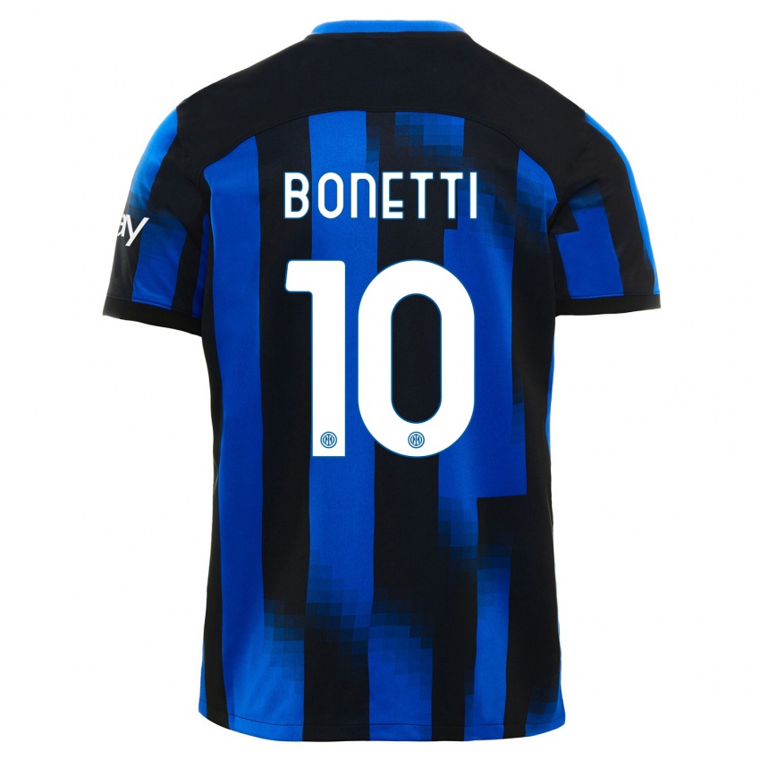 Mænd Tatiana Bonetti #10 Sort Blå Hjemmebane Spillertrøjer 2023/24 Trøje T-Shirt