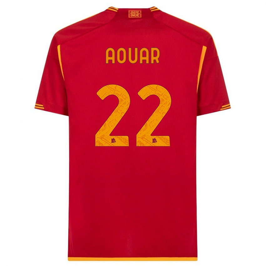 Mænd Houssem Aouar #22 Rød Hjemmebane Spillertrøjer 2023/24 Trøje T-Shirt