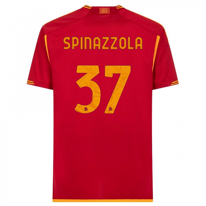 Mænd Leonardo Spinazzola #37 Rød Hjemmebane Spillertrøjer 2023/24 Trøje T-Shirt