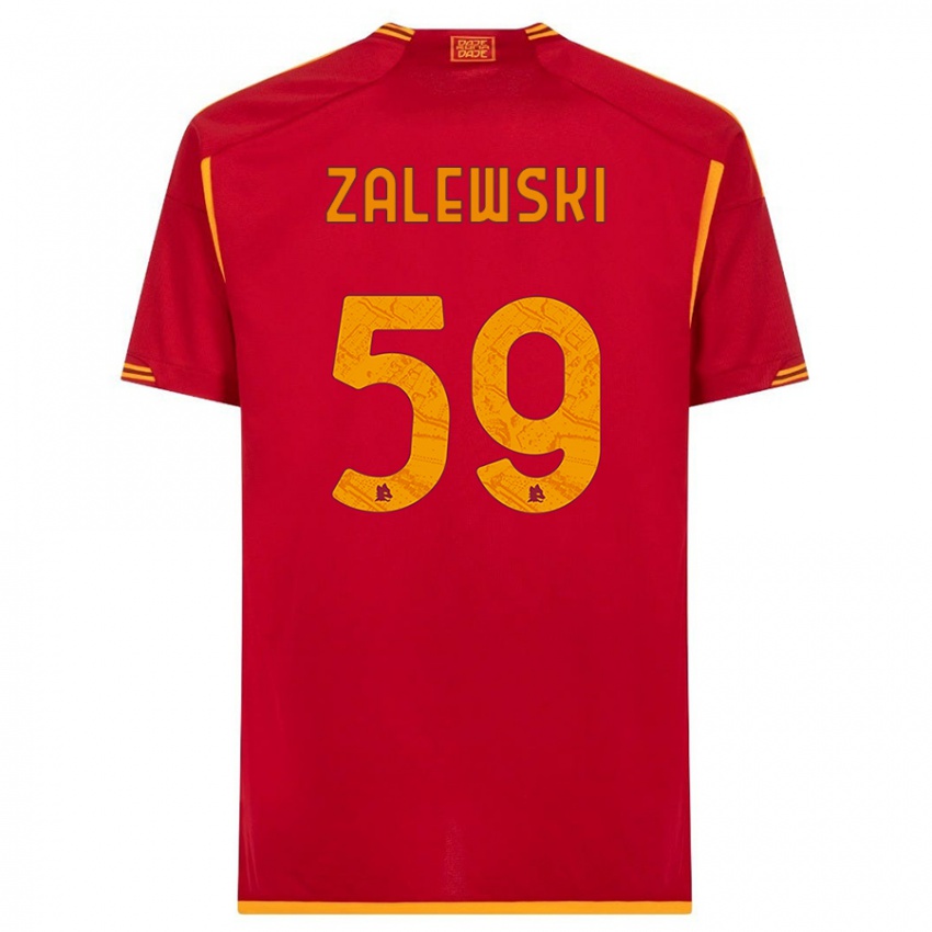 Mænd Nicola Zalewski #59 Rød Hjemmebane Spillertrøjer 2023/24 Trøje T-Shirt