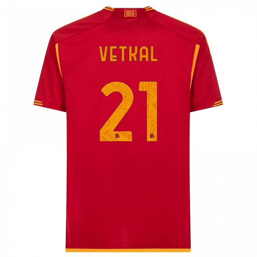 Mænd Martin Vetkal #21 Rød Hjemmebane Spillertrøjer 2023/24 Trøje T-Shirt