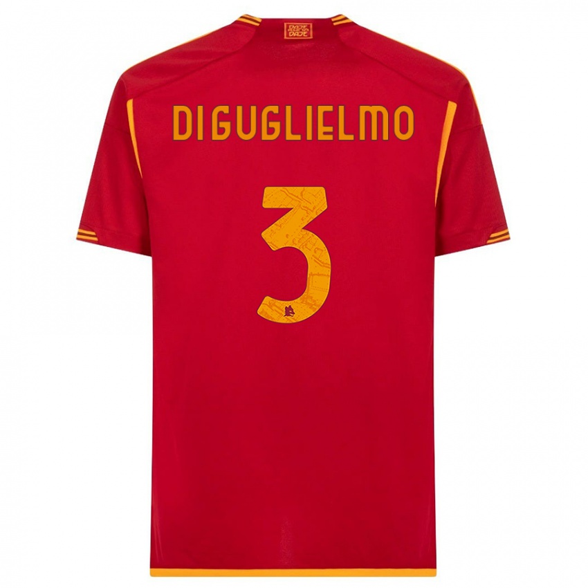 Mænd Lucia Di Guglielmo #3 Rød Hjemmebane Spillertrøjer 2023/24 Trøje T-Shirt