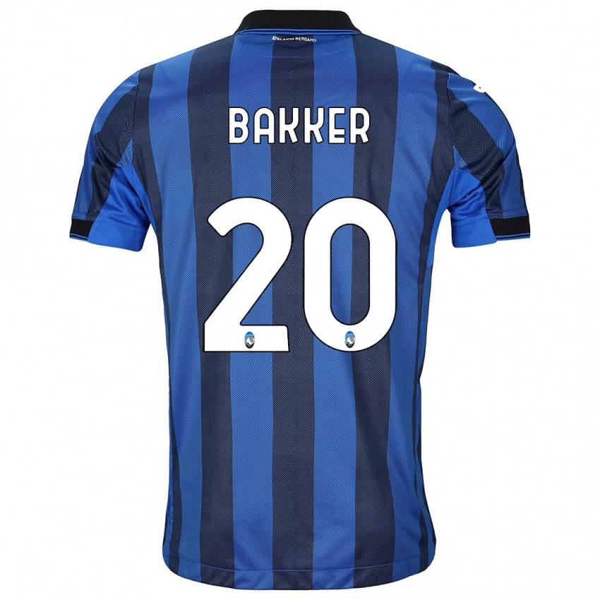 Mænd Mitchel Bakker #20 Sort Blå Hjemmebane Spillertrøjer 2023/24 Trøje T-Shirt