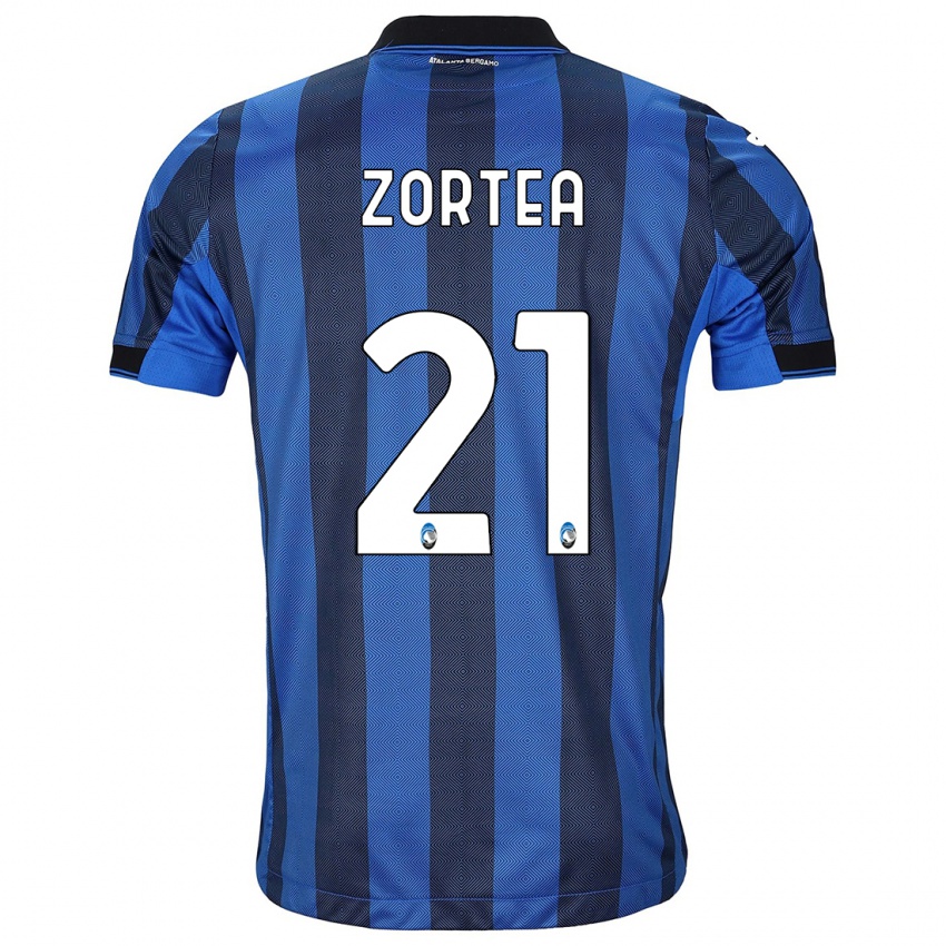 Mænd Nadir Zortea #21 Sort Blå Hjemmebane Spillertrøjer 2023/24 Trøje T-Shirt