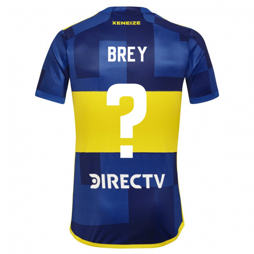 Mænd Leandro Brey #0 Mørkeblå Gul Hjemmebane Spillertrøjer 2023/24 Trøje T-Shirt